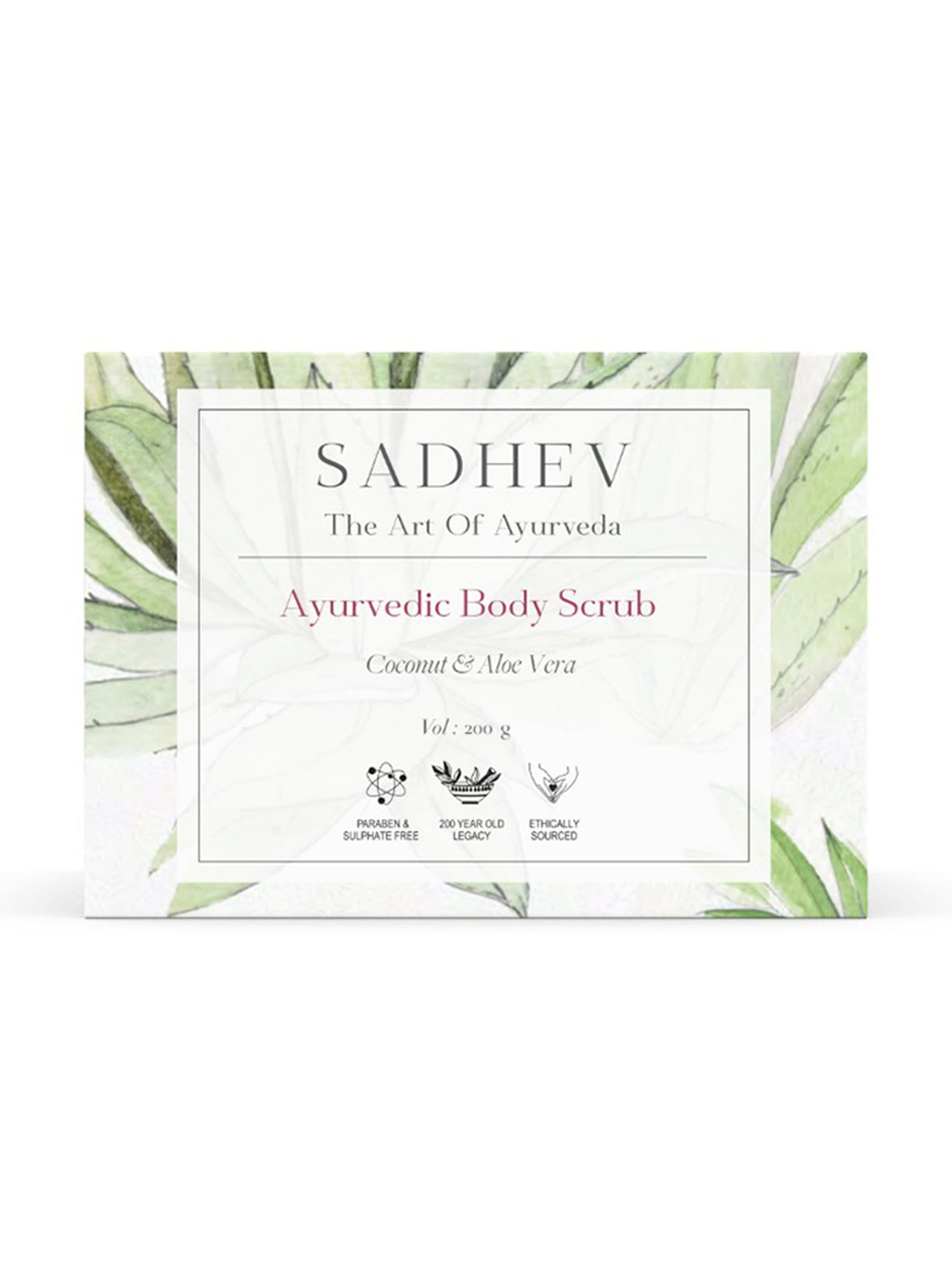 SADHEV The Art Of Ayurveda Natural Ayurvedic Coconut & Aloe Vera Body Scrub - 200 gm