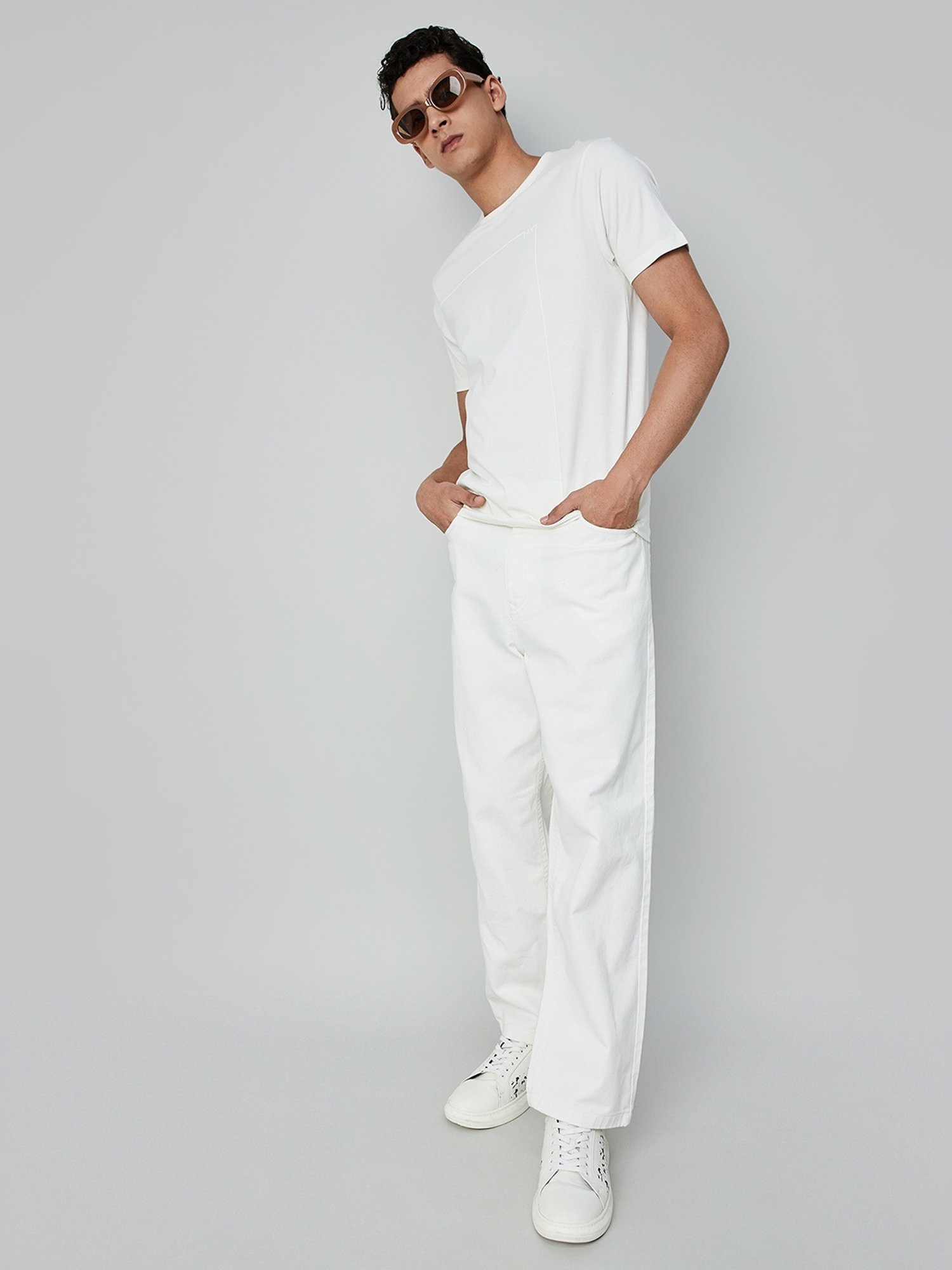 Forca Off White Cotton Regular Fit T-Shirt