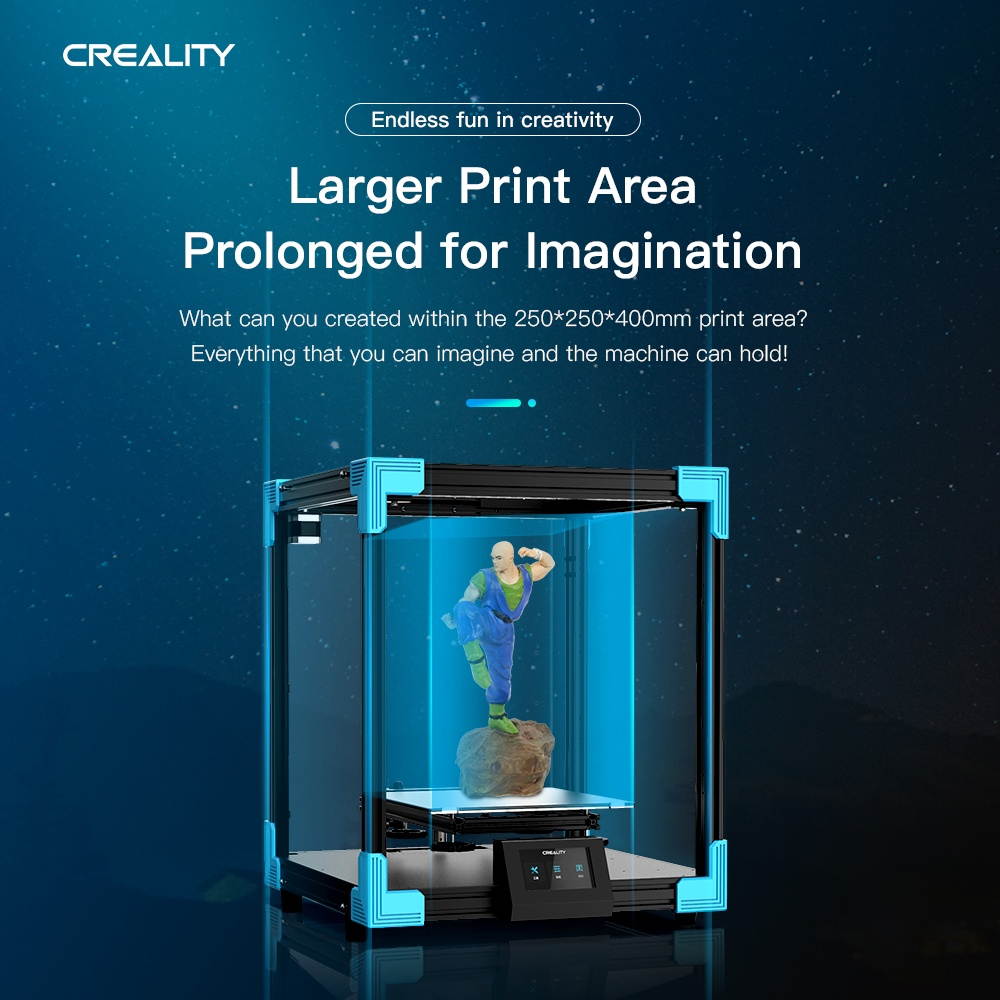 Original Creality 3D Ender-6 High Precision 3D Printer DIY Kit TMC2208 Driver 3 Times Faster Print Speed Print Size 250*250*400mm Stable Core-XY Structure with 4.3 Inch Color Touchscreen 8G TF Card