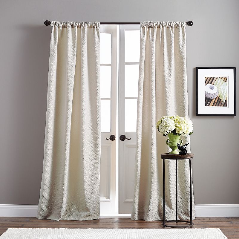 84"x38" Basket Poletop Curtain Panel Taupe - CHF Industries
