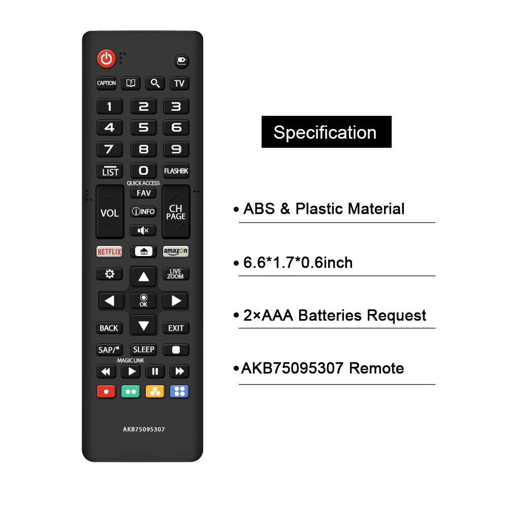 New LG Replacement TV Remote AKB75095307 For LG LCD LED Smart TV