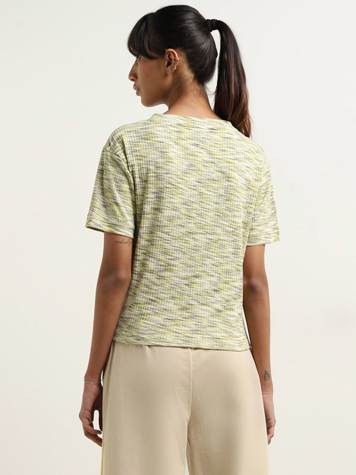 Studiofit by Westside Multicolor Abstract Printed T-Shirt