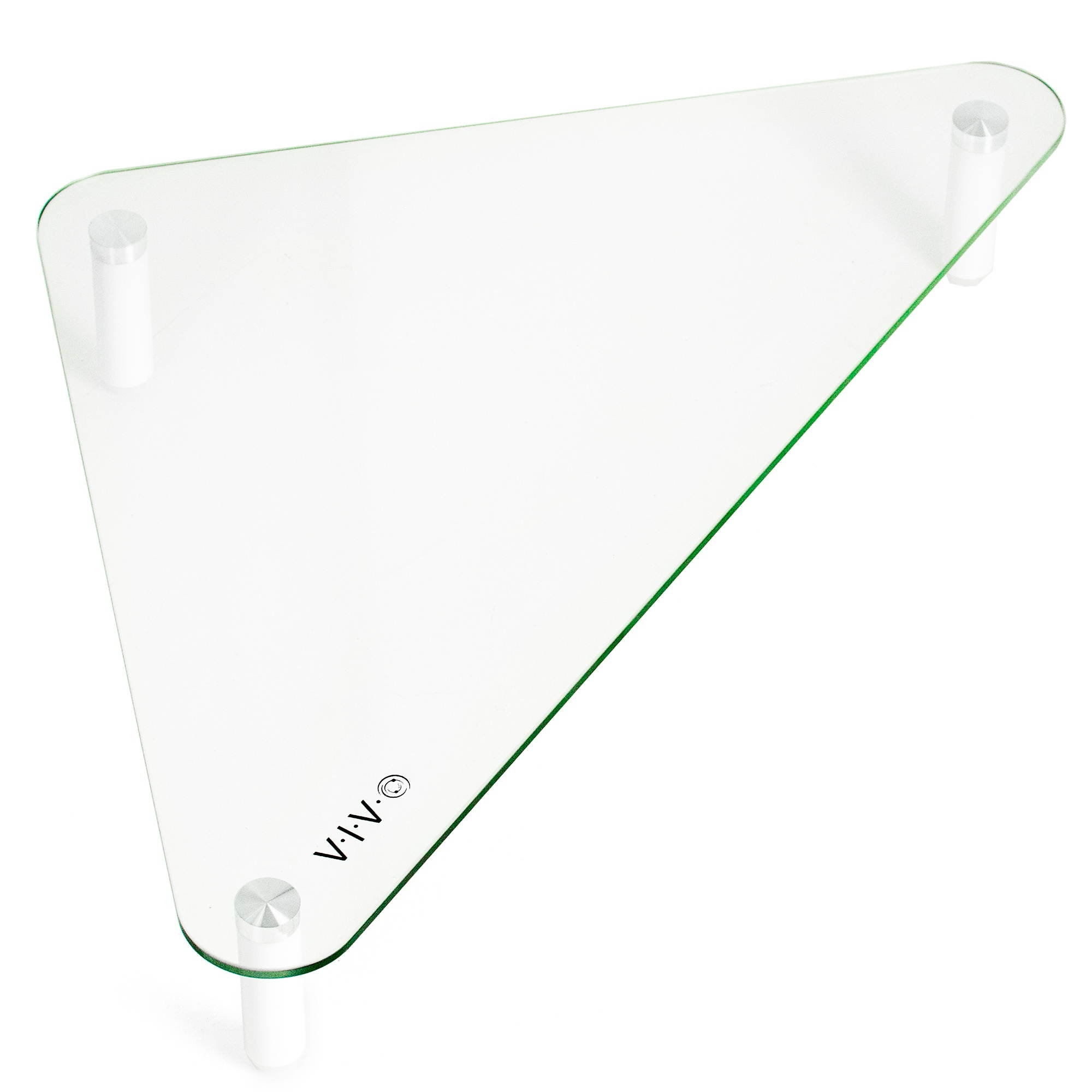VIVO Glass Ergonomic Tabletop Riser | Triangle Desktop Corner Stand for Computer Monitor & Laptop (STAND-V000Q)