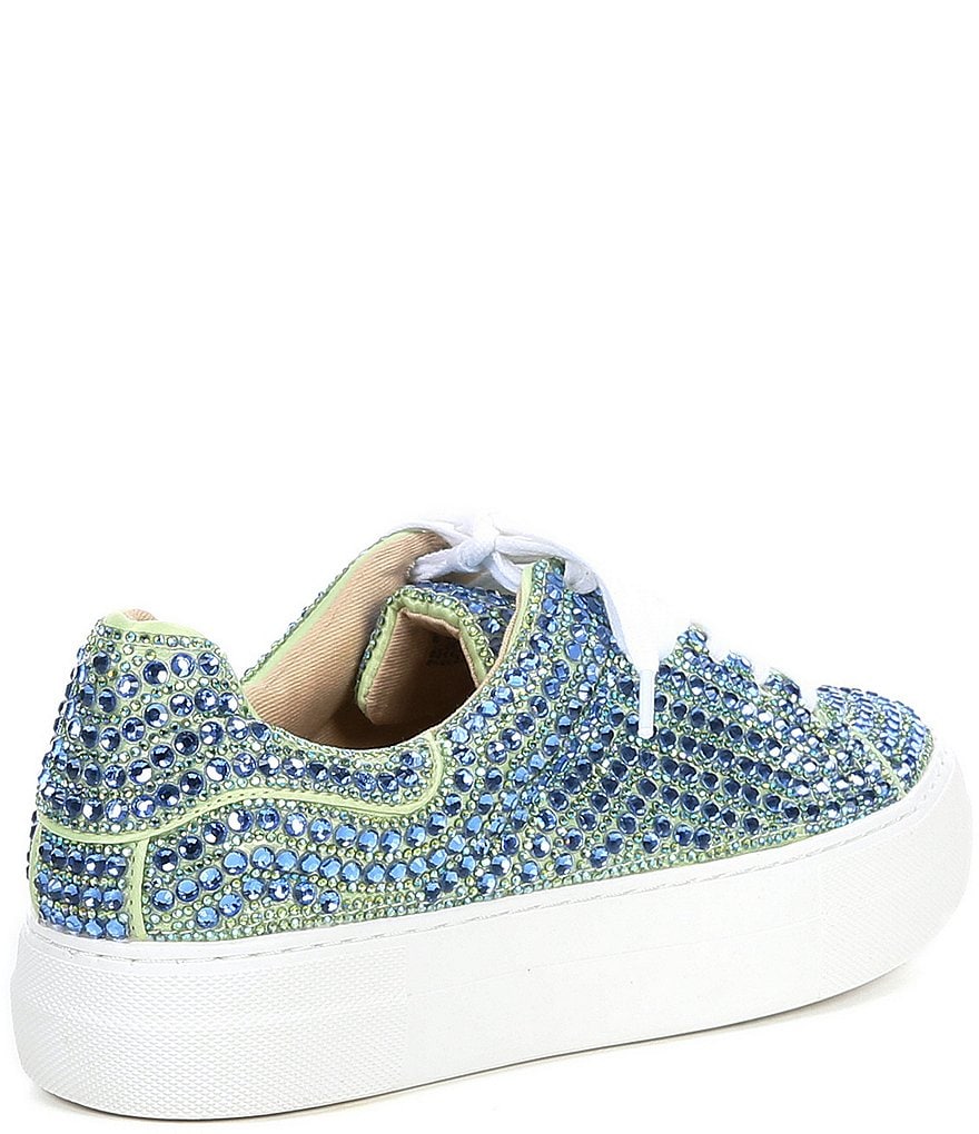 Blue by Betsey Johnson Sidny Rhinestone Embellished Platform Lace-Up Sneakers
