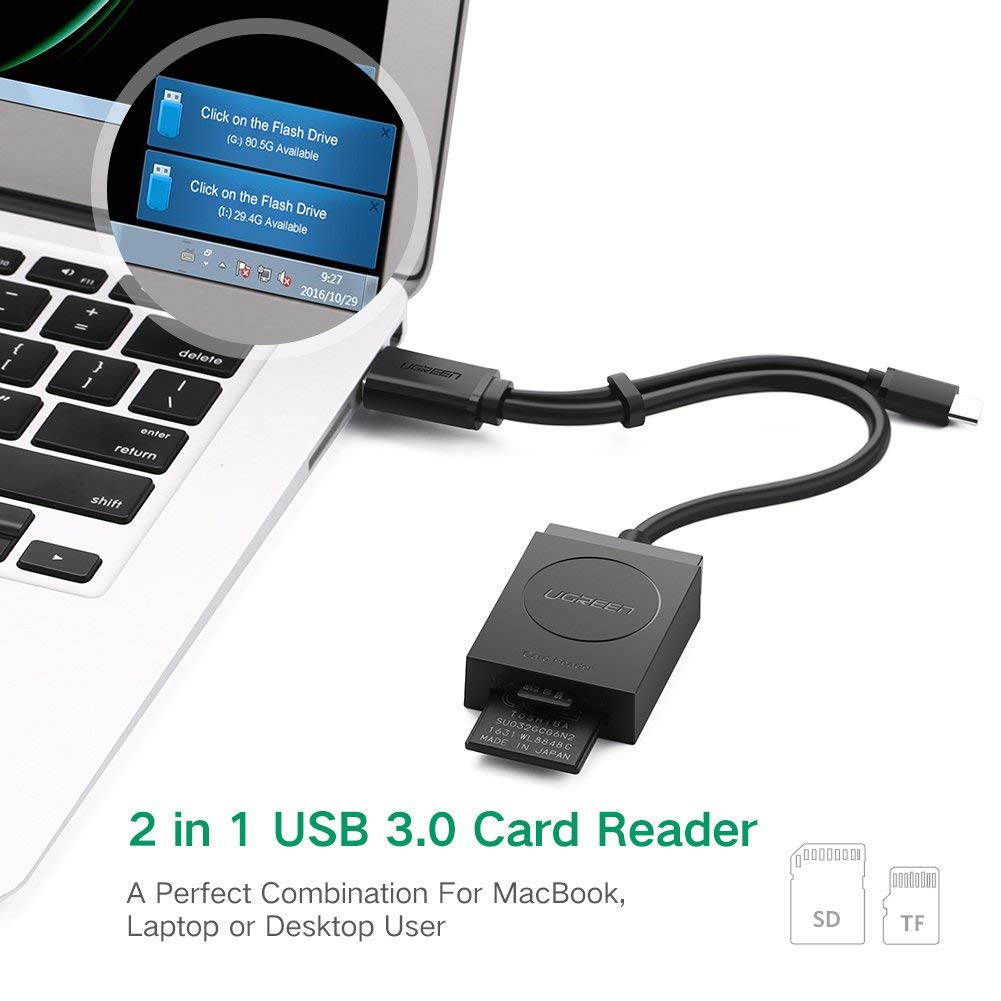 Wanmingtek USB 3.0 Card Reader Hub with OTG micro USB for TF, SDXC, SDHC, SD, MMC, RS-MMC, Micro SDXC, Micro SD, Micro SDHC Card, UHS-I Cards for Mac,Windows,Linux,Chrome