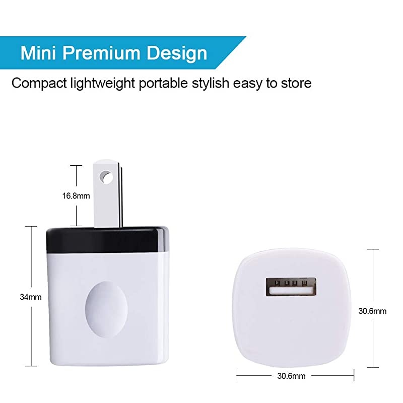 Charging Block Charger Box  1A 5Pack Travel Single Port USB Wall Charger Brick Cubes Compatible iPhone X88 Plus76S Plus Samsung Galaxy s10e S10 S9 S8 PlusS7S6Note 98 LG G8 G7 Moto