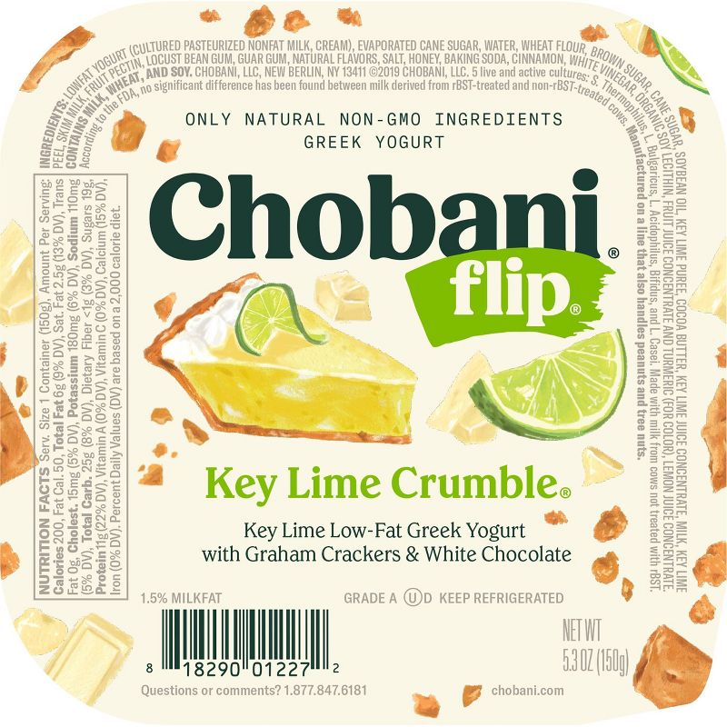 Chobani Flip Key Lime Crumble Low Fat Greek Yogurt - 5.3oz