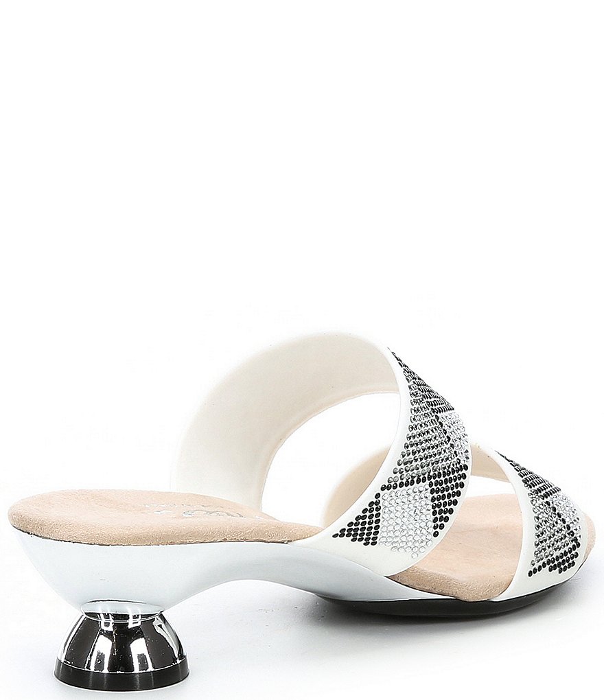 Onex Zenna Stretch Rhinestone Pave Sculptural Heel Dress Slides