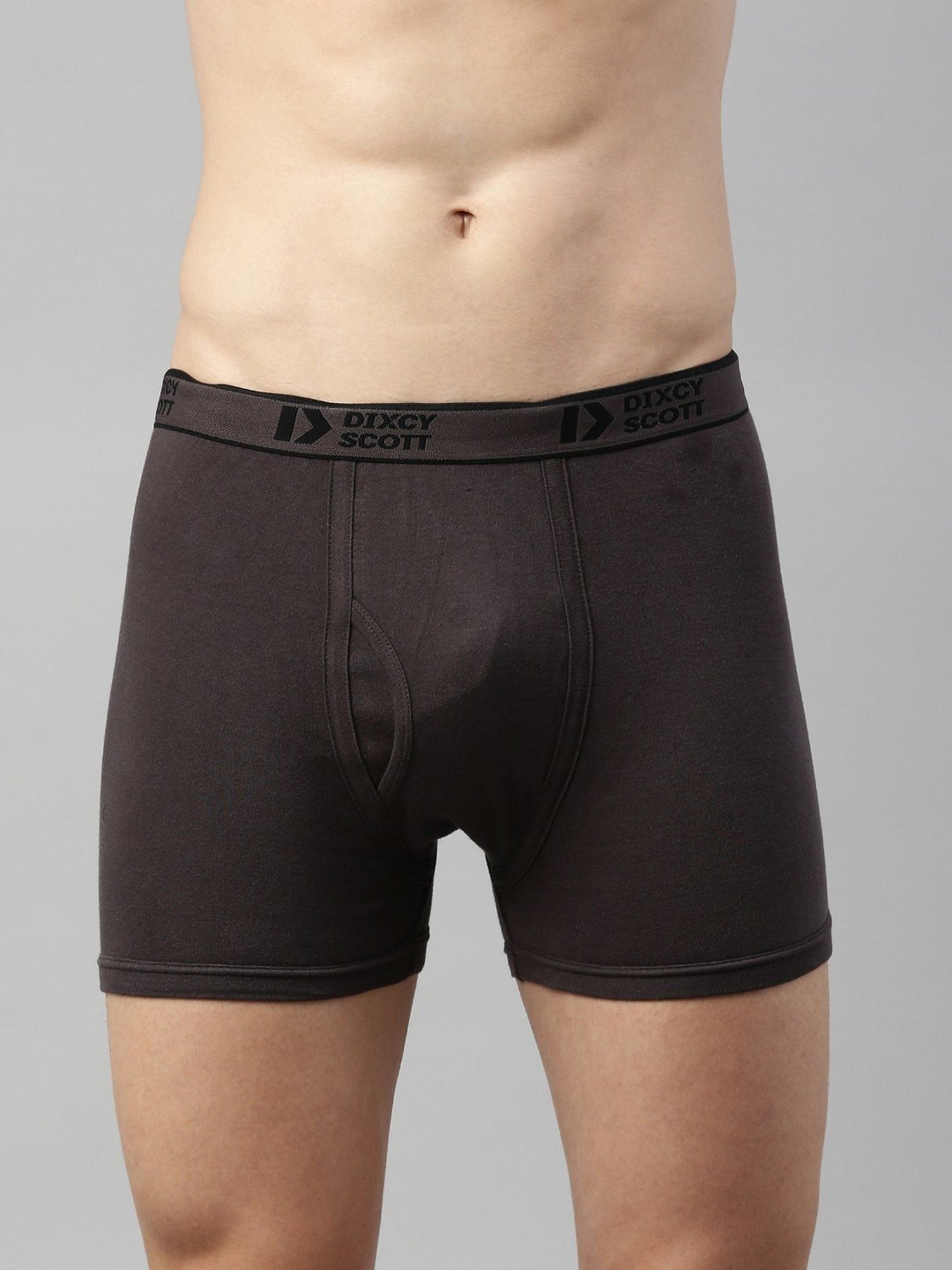 Dixcy Scott Originals Grey Cotton Regular Fit Trunks