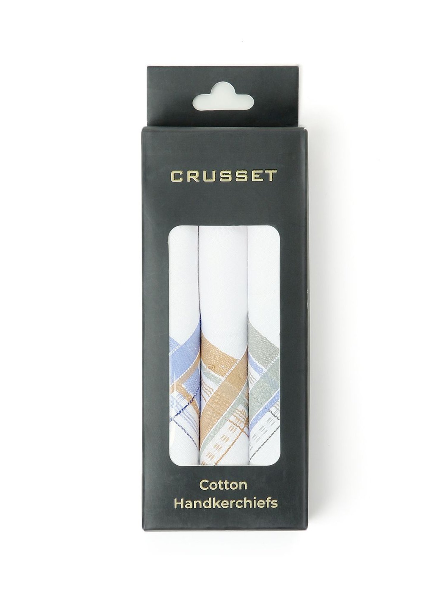 Crusset White Cotton Handkerchiefs - Pack of 3