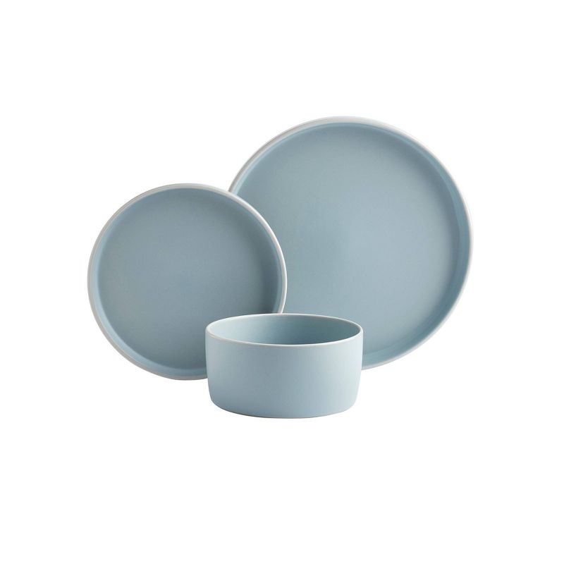 12pc York Dinnerware Set Blue - Tabletops Gallery