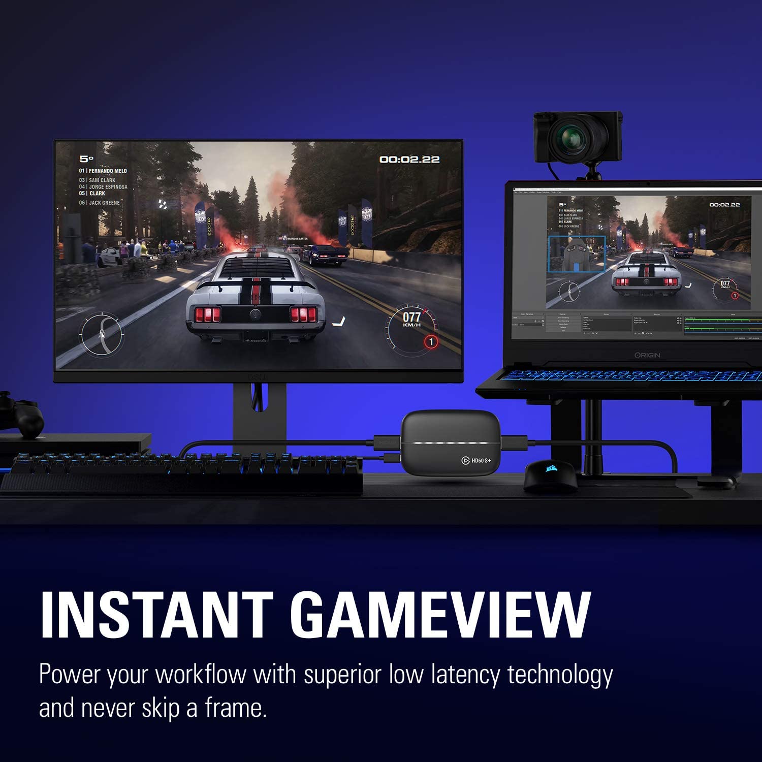 Elgato Game Capture HD60 S+ 1080p60 HDR10 Capture with 4K60 HDR10 Zero-lag passthrough Ultra-Low Latency Technology - 10GAR9901