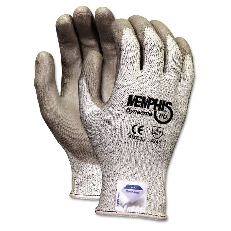 Memphis Dyneema Polyurethane Gloves Extra Large White/Gray Pair 9672XL