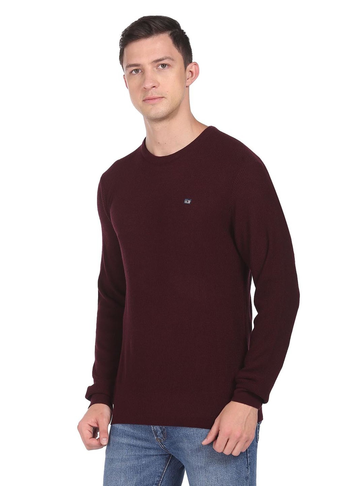 Arrow Sport Burgundy Regular Fit Sweater