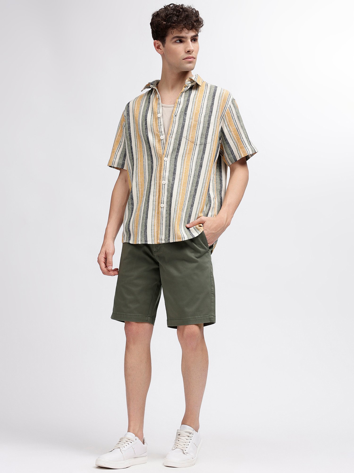 Bruun & Stengade Green Regular Fit Shorts