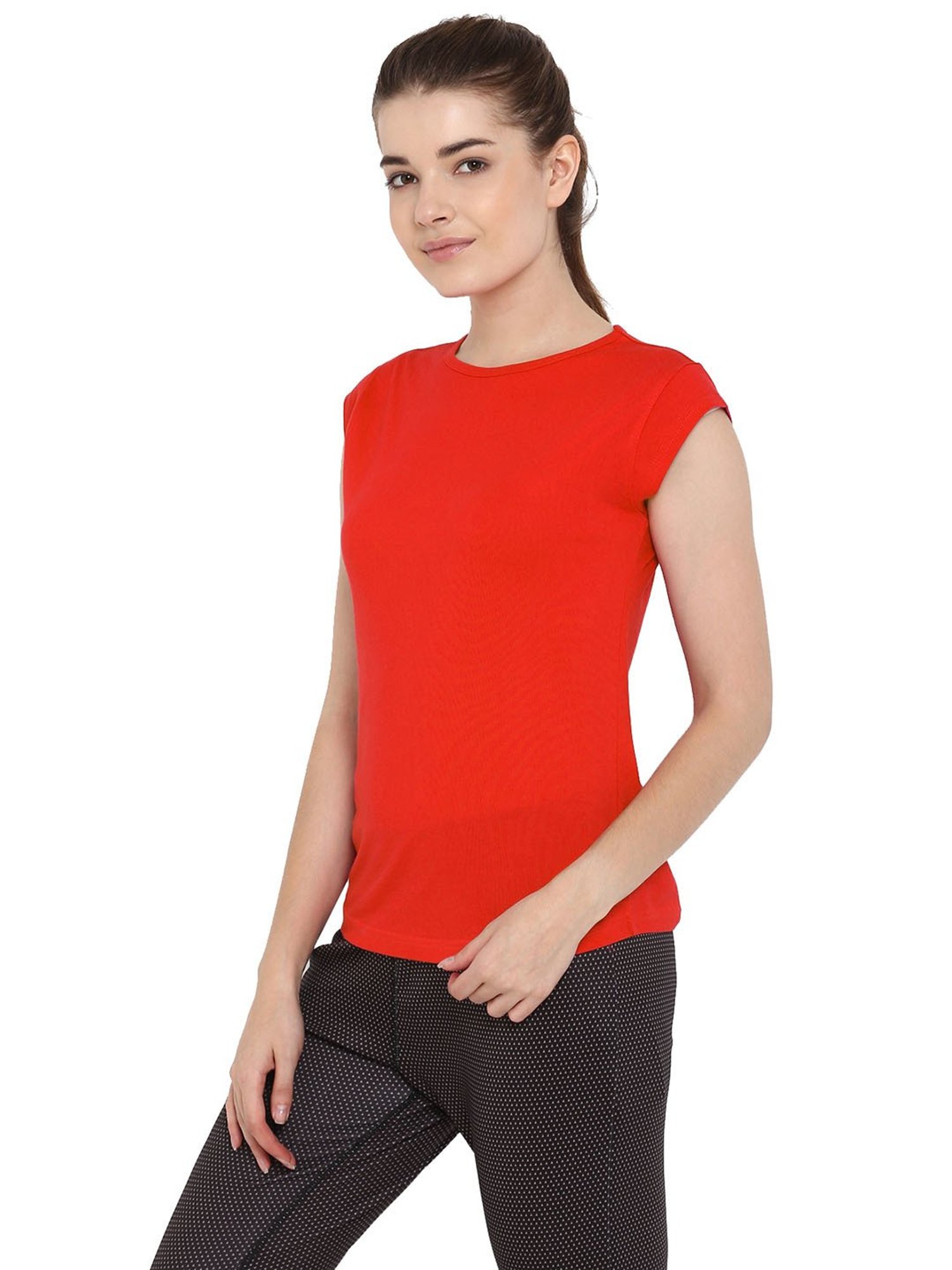 Appulse Red Cotton Slim Fit T-Shirt