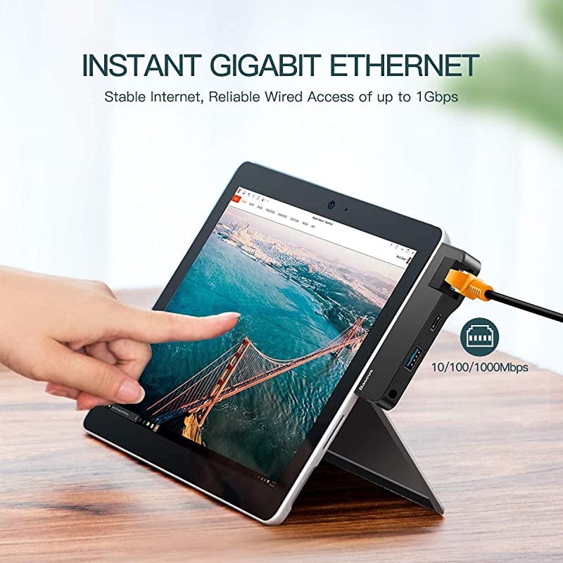 Surface Go Dock Microsoft Surface Go Docking Station USB C Hub Adapter Dongle with RJ45 Gigabit Ethernet Port USB 30 Port USBC Data Sync Port 35mm AudioHeadphone Jack