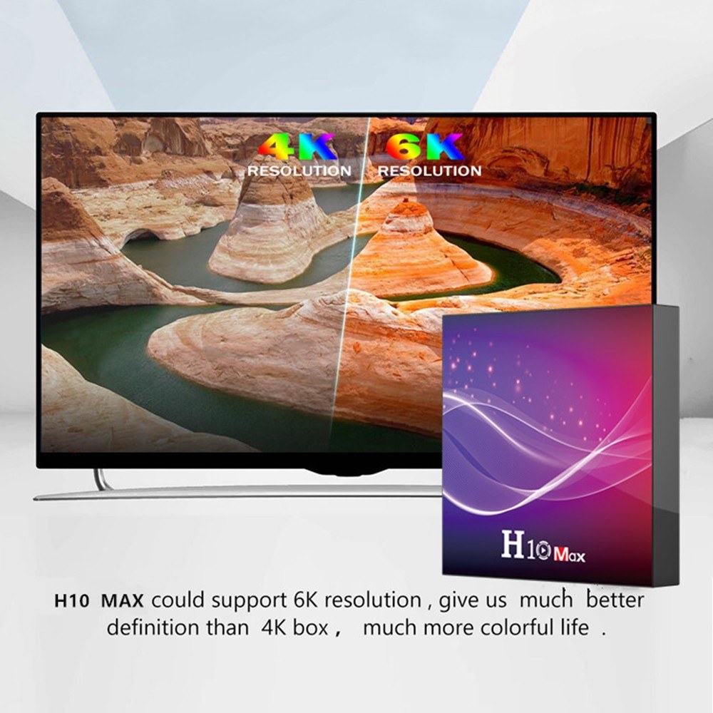 H10 MAX Smart TV Box Android 10.0 H616 Quad Core 64 Bit 2.4G WIFI 6K HDR H.265 4GB/32GB
