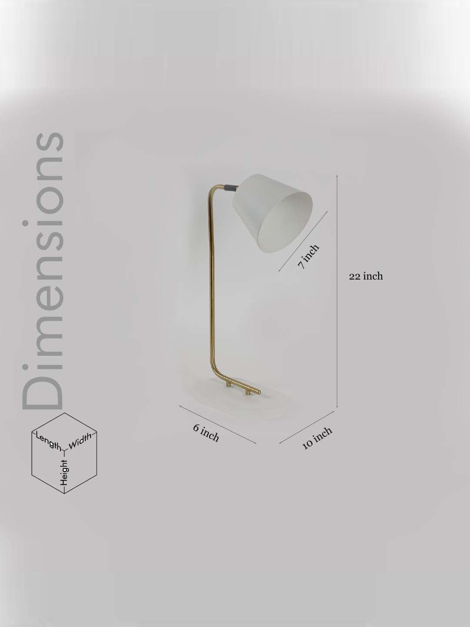 Kapoor Lamp Shades White & Brass Metal Cona Table Lamp