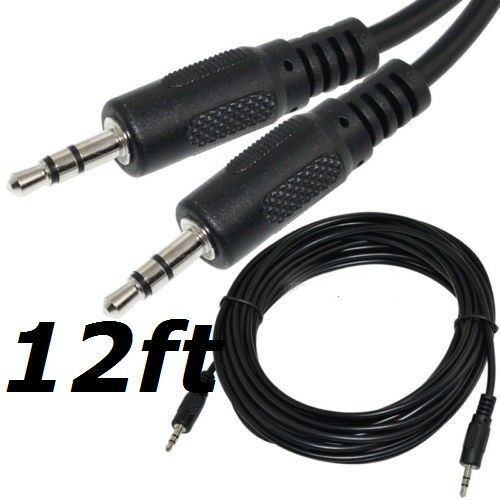 12ft 3.5mm AUX Metal Gold Plate Male to Male Stereo Audio Cable Foc PC iPod MP3