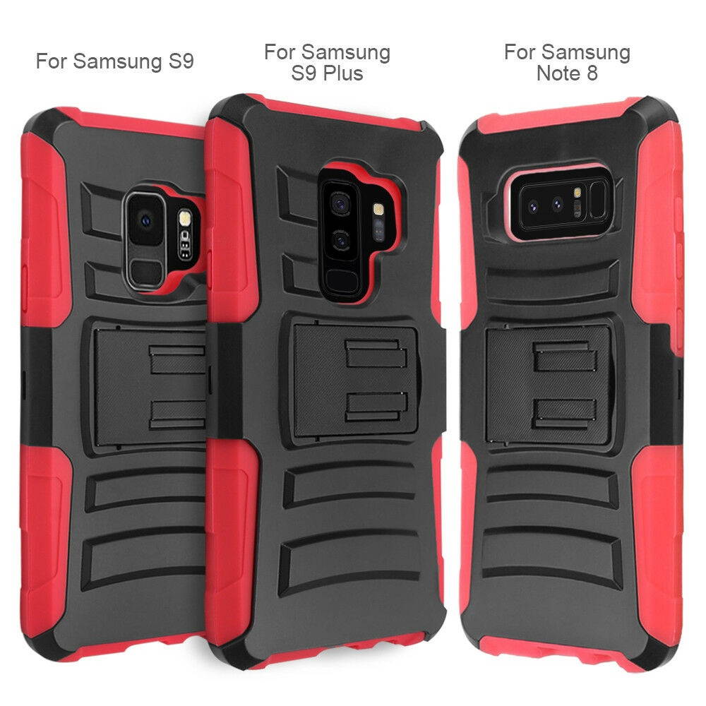 For  Galaxy S9/S8/Plus/Note 9/8 Rugged Armor Case Cover Belt Clip Holster