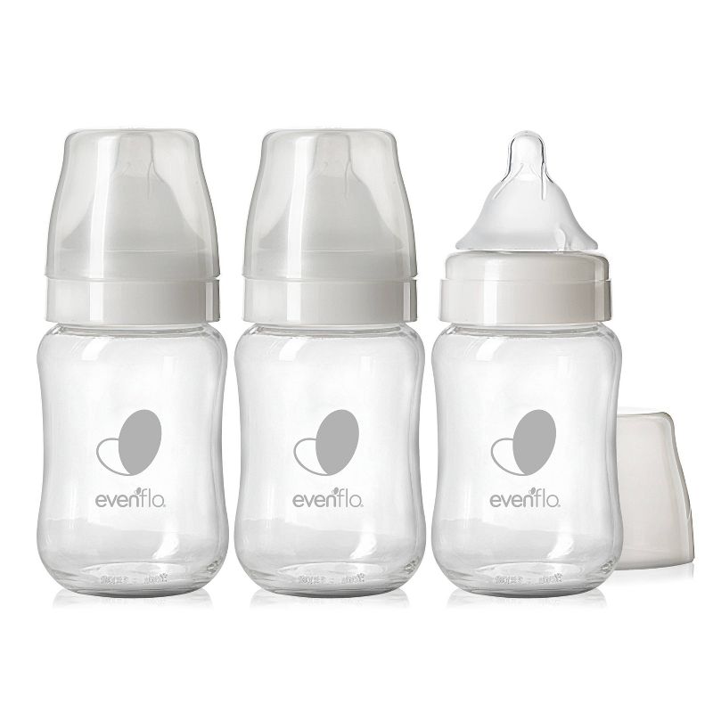 Evenflo 3pk Balance Wide-Neck Anti-Colic Baby Bottles Glass - 6oz