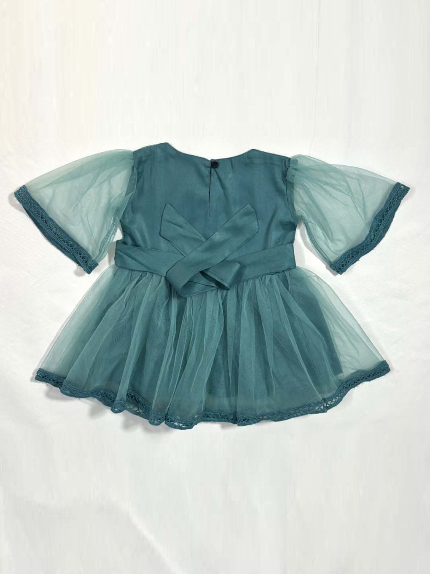 Bella Moda Kids Blue Embroidered Dress