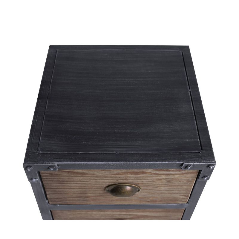 Mostar Industrial 3 Drawer End Table Gray/Pine Wood - Armen Living