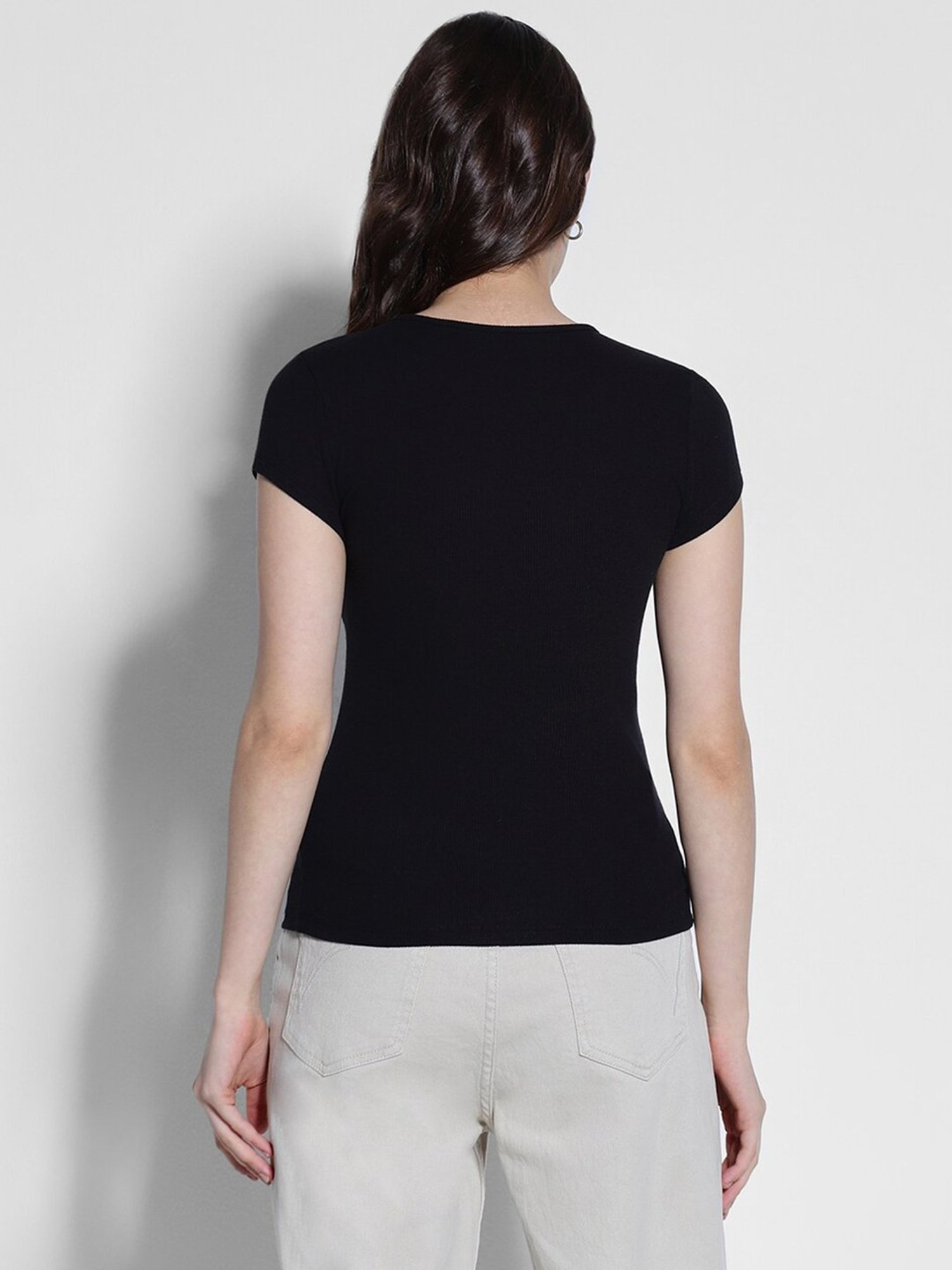 American Eagle Outfitters Black Slim Fit T-Shirt