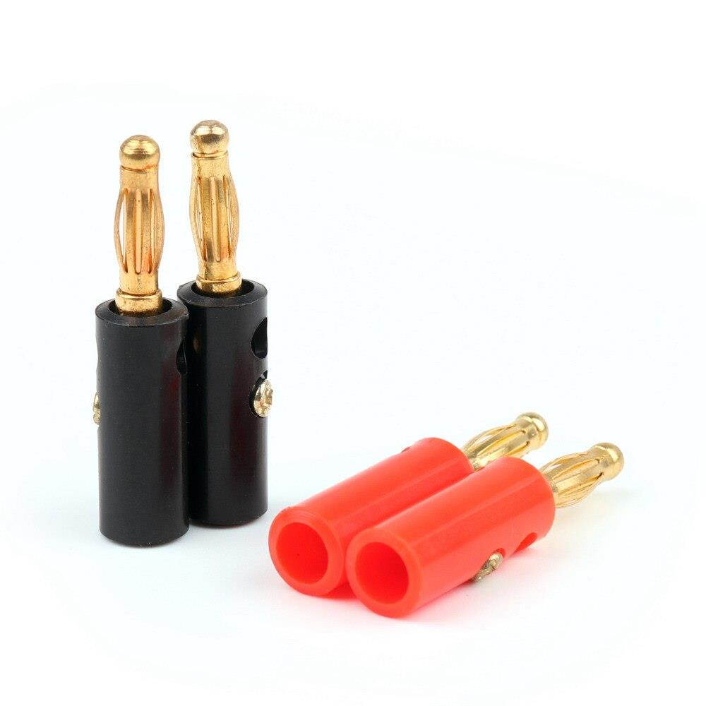Hot Sale 20 Pcs High Quality 4mm Banana Plug Gold Plated Red Black Length 40mm Connector
