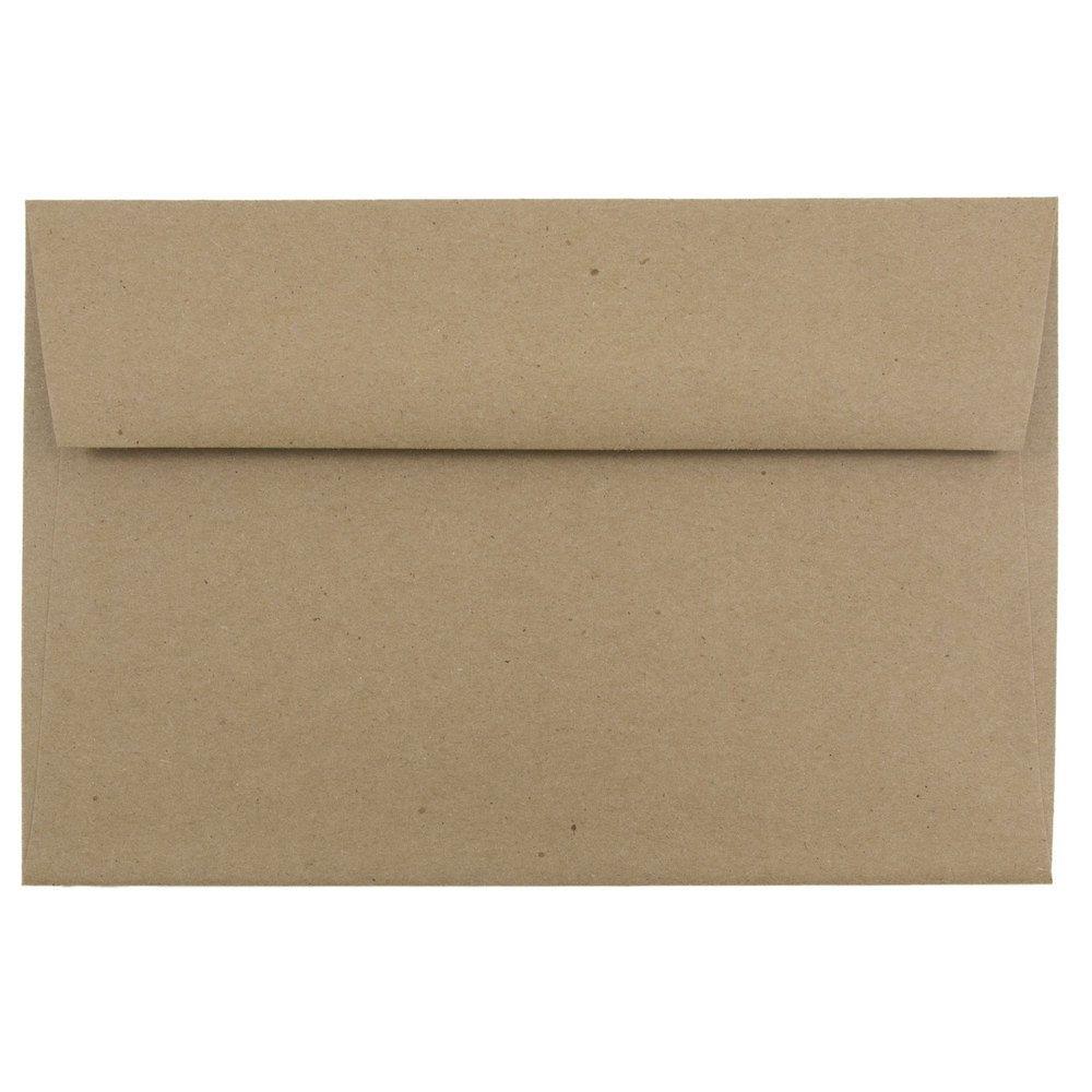 JAM PAPER A9 Premium Invitation Envelopes - 5 3/4 x 8 3/4 - Brown Kraft Paper Bag - 25/Pack
