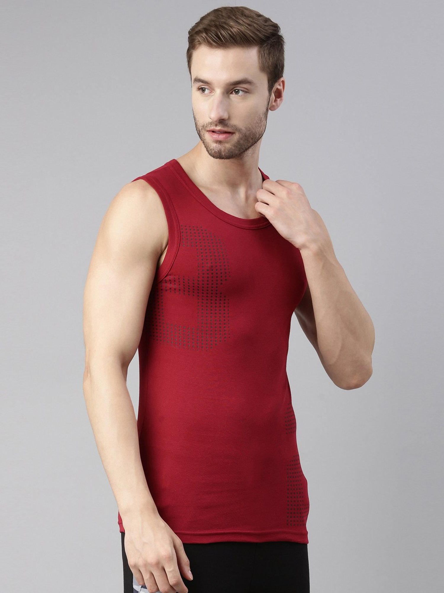 Dixcy Scott Maximus Multi Cotton Regular Fit Printed Vest - Pack Of 2