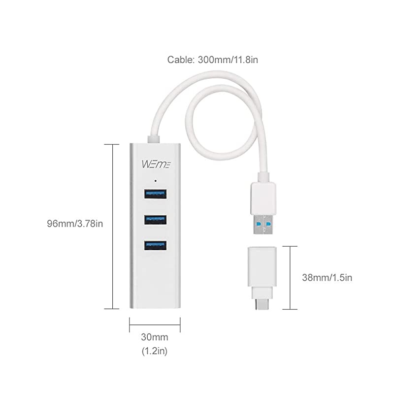 Ethernet Adapter 2 in 1 USB C to Gigabit Ethernet Converter Compatible Thunderbolt 3 Aluminum USB 30 RJ45 Network Adapter with 3 Port Hub for PC Mac Linux MacBook Air Windows Surface Pro