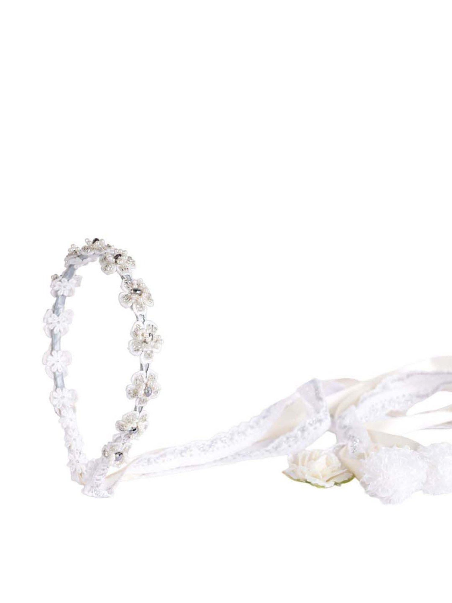 Choko White Embellished Hair Band