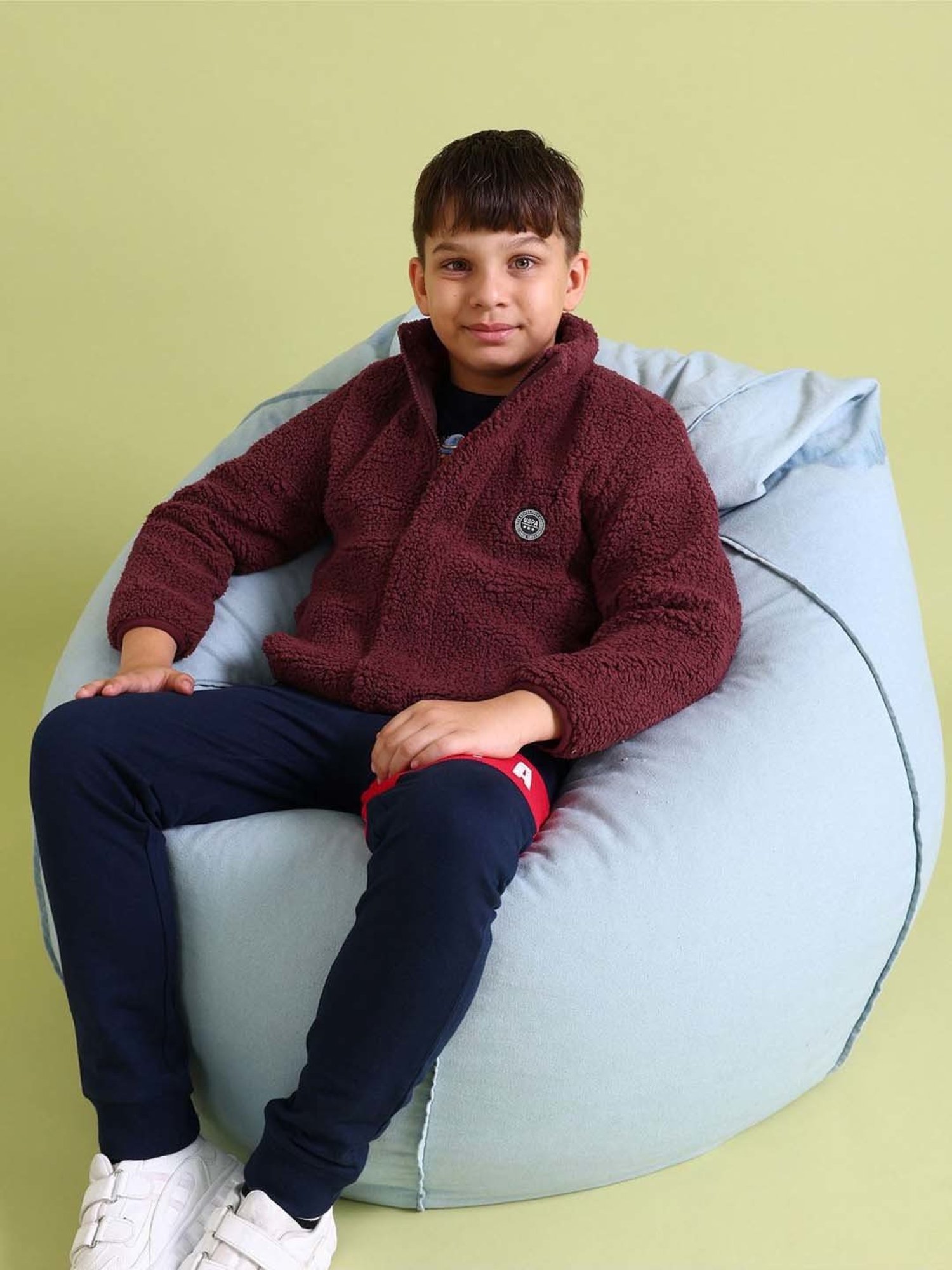 Allen Solly Junior Navy & Green Color Block Full Sleeves Jacket