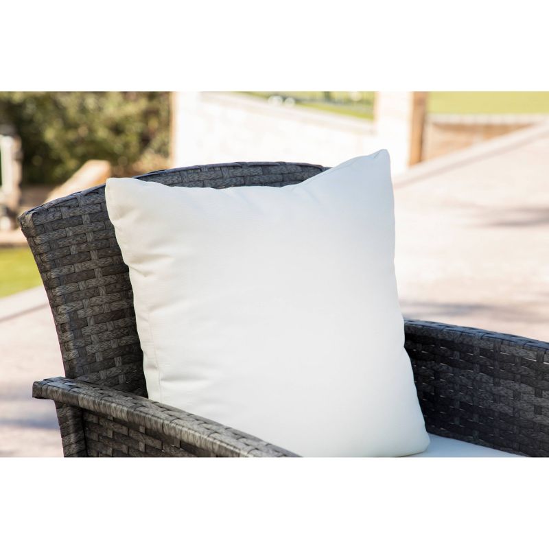 Malibu 3pc Outdoor Curved Wicker Bistro Set - Dark Gray - Coaster