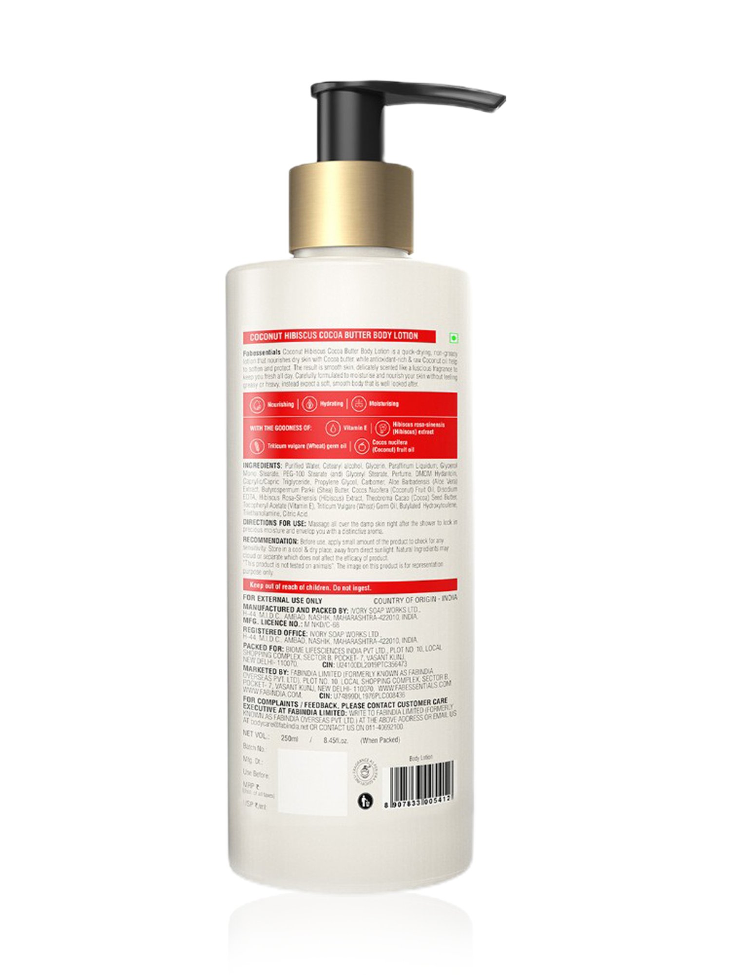 Fabessentials Coconut, Hibiscus & Cocoa Butter Body Lotion  - 250 ml