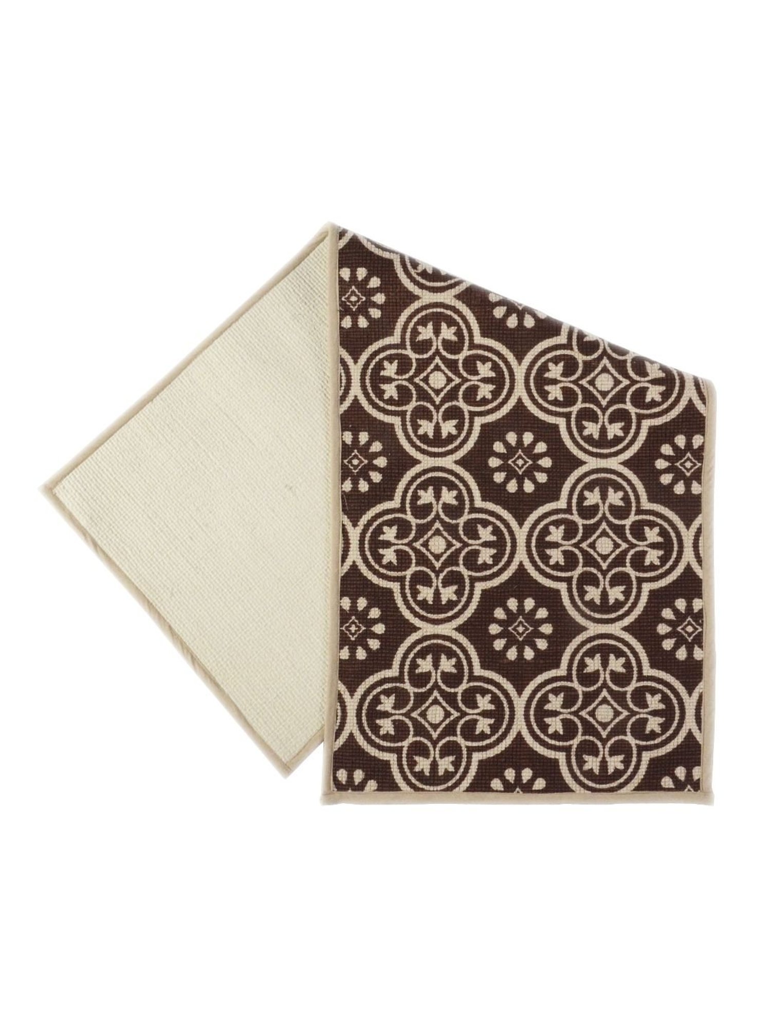 Saral Home Abstract Brown Cotton Anti Skid Runner