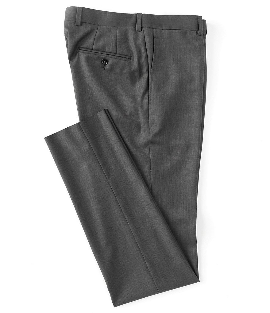 Hart Schaffner Marx Plaid Flat-Front Trouser Pants