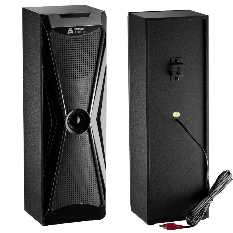 Frisby Audio 125 Watt Home Theater 5.1 Surround Sound Speaker System with Subwoofer, Bluetooth Wireless Streaming from Devices & Media Reader, RGB LED Pulse Lighting, Digital Optical Input &ndash; Black