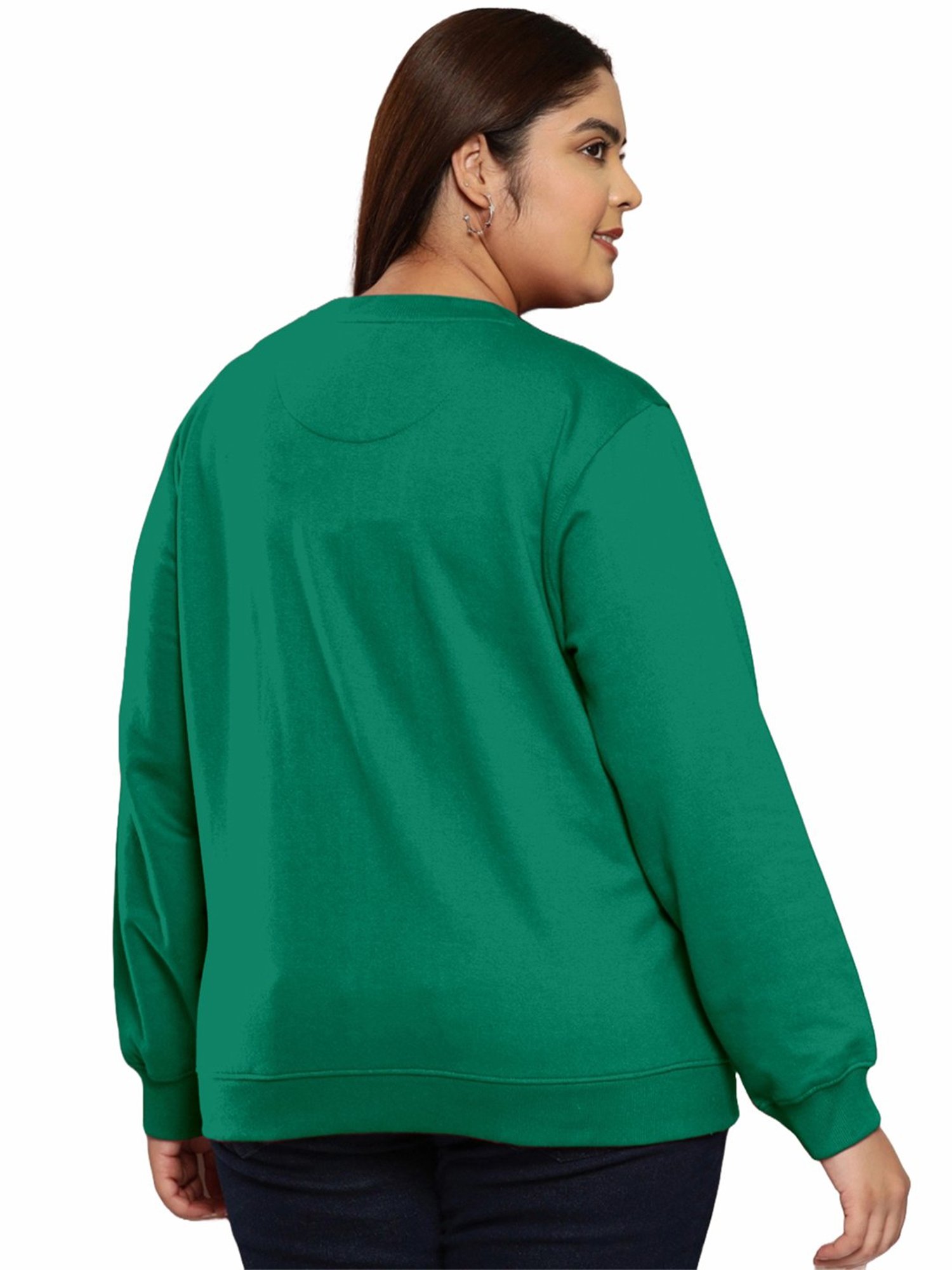 TAB91 Bottle Green Graphic Print Sweatshirt