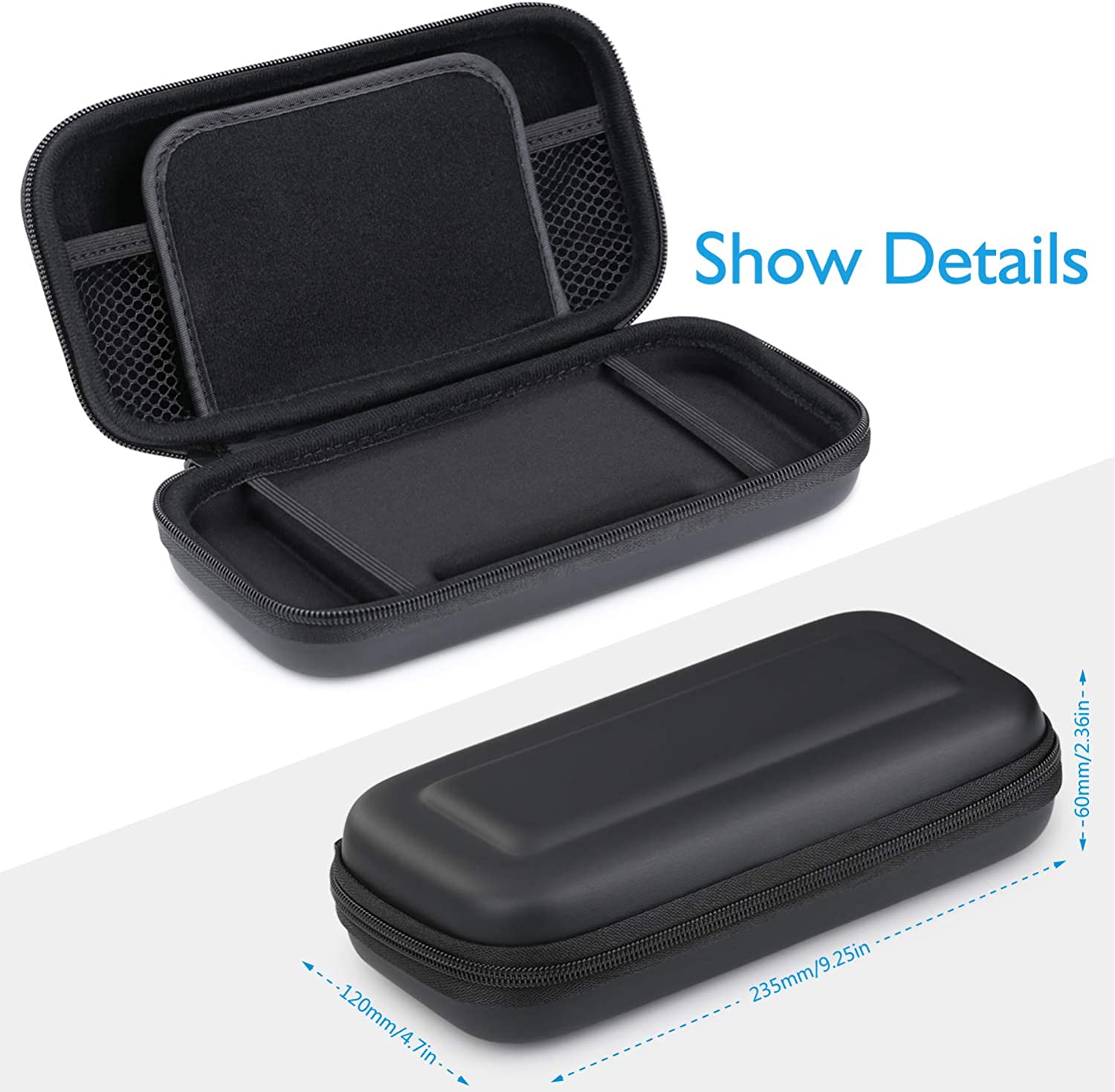 Roll over image to zoom in
HEYSTOP Compatible Nintendo Switch Lite Case with Tempered Glass Screen Protector(2 Pack) 10 Games Card Storage and Portable Design Console Accessories Special for Travelin