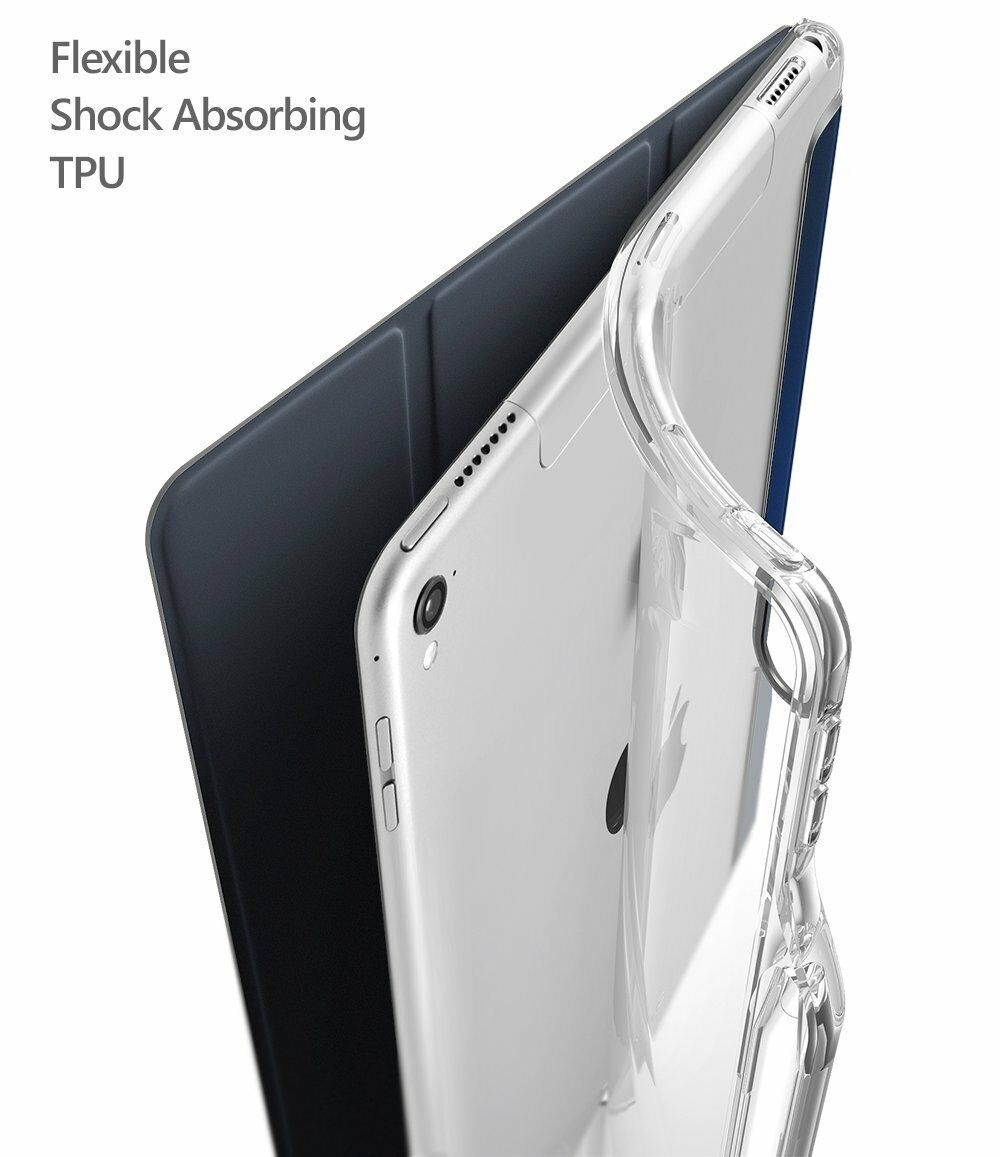 For Apple iPad Pro 10.5 Soft Silicone Back Case Smart Trifold Cover Blue