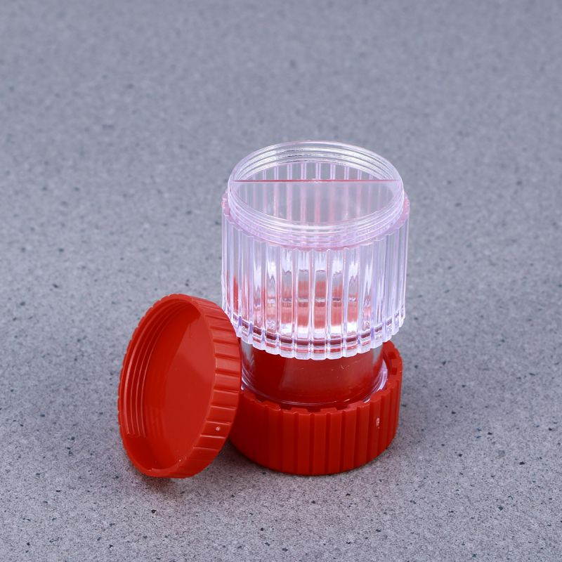 Two-in-one Grinder Cylindrical Environmentally Drug Pulverizer Large-capacity Pill Box plus Grinding Container (Red)