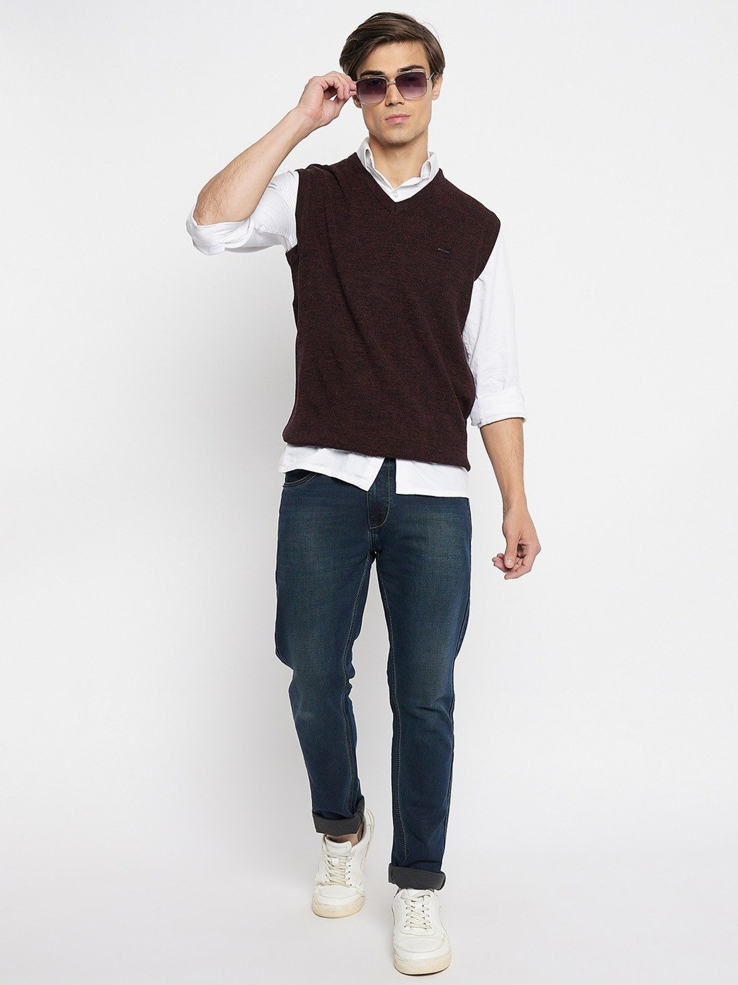 Duke Wine Mix Regular Fit Sweater