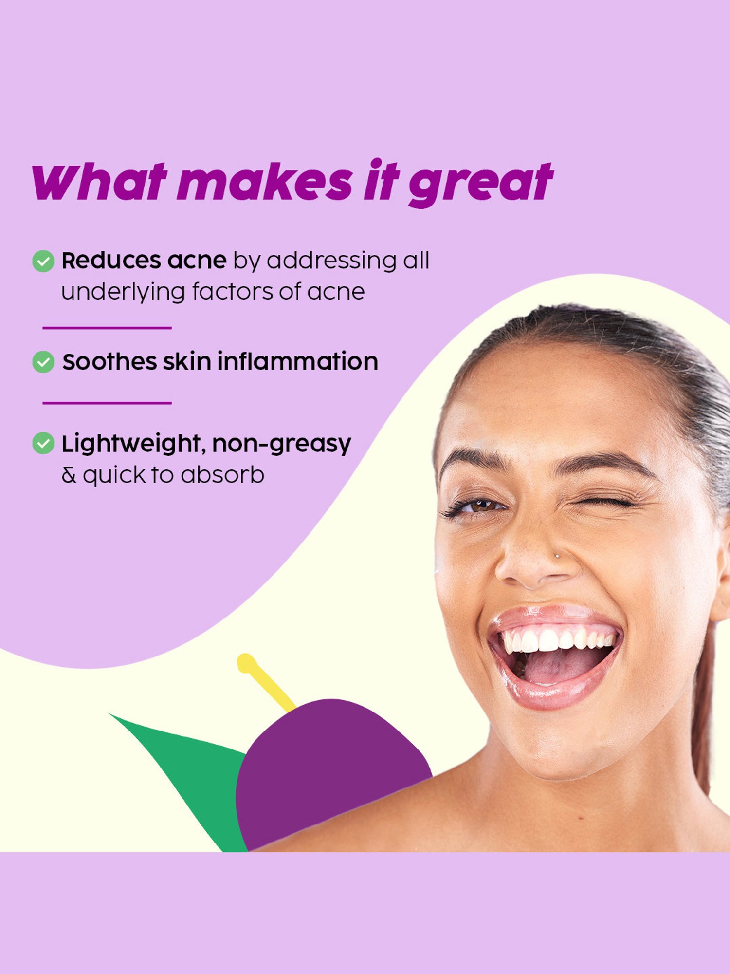 PLIX THE PLANT FIX Jamun Active Acne Smoothie Moisturizer - 30 gm