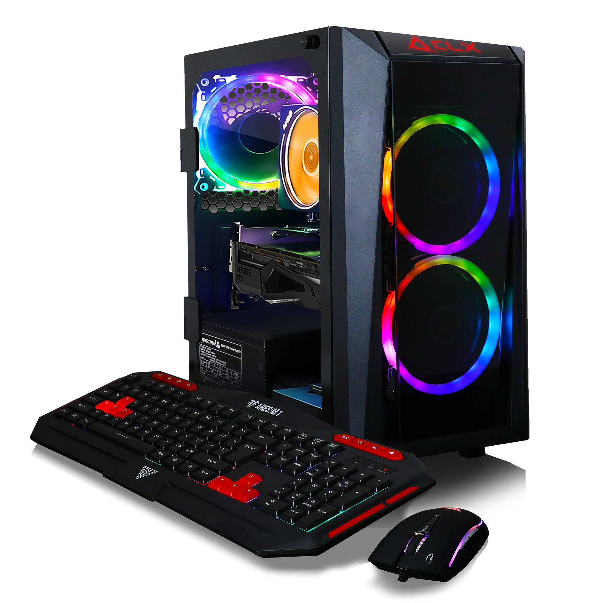 CLX SET Gaming Desktop - AMD Ryzen 7 3700X Processor, 16GB DDR4 Memory, NVIDIA GeForce RTX 3080 Graphics, 240 GB SSD, 2 TB HDD, WiFi, Windows 10 Home 64-bit