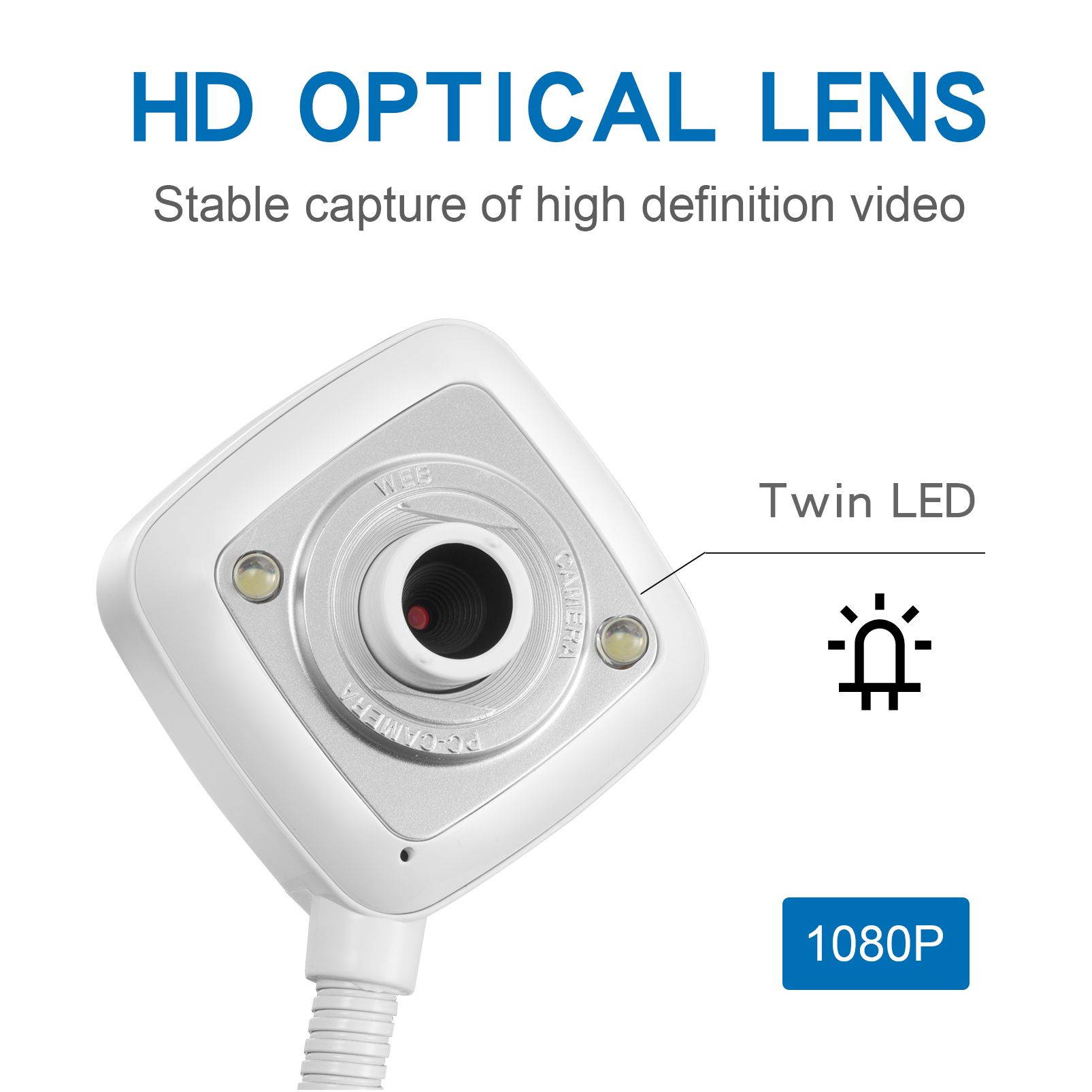 USB Web Camera, HD Webcam with Microphone for PC Computers Laptops, USB Clip-On Web Cam 360 Degree Rotatable for Notebook Laptop