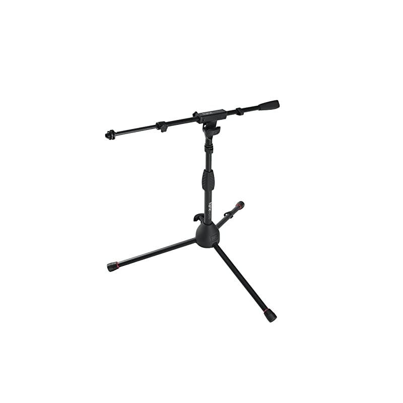 Short Tripod Base Microphone Stand with Soft Grip Twist Clutch Boom Arm and Both 38quot and 58quot Adapters GFWMIC2621