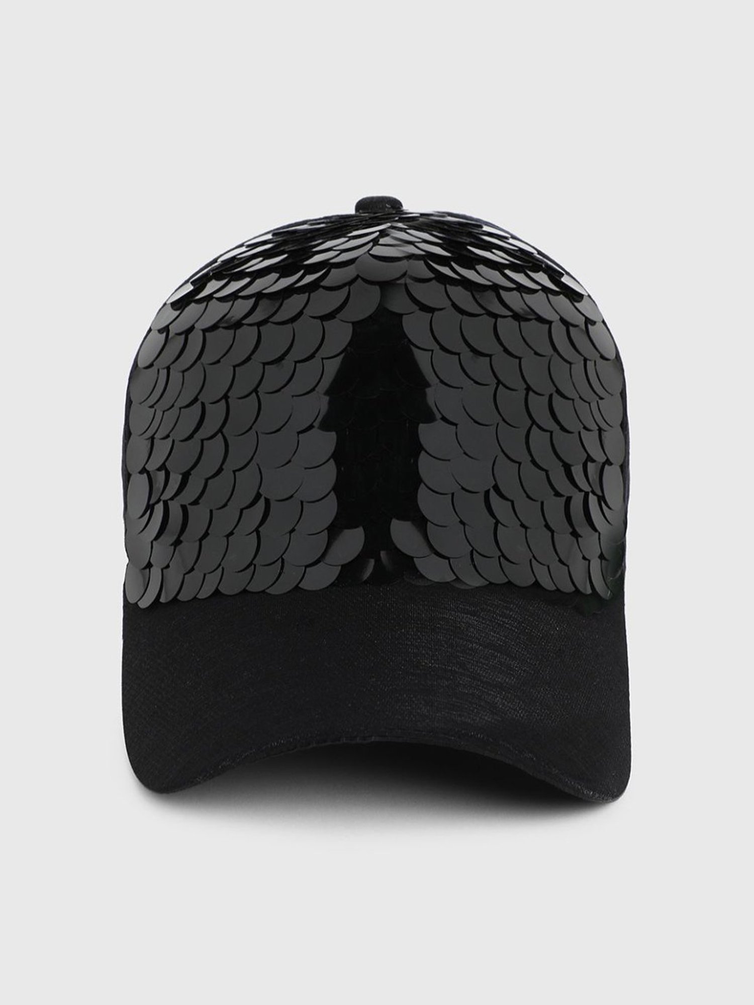 HauteSauce Black Embellished Baseball Cap